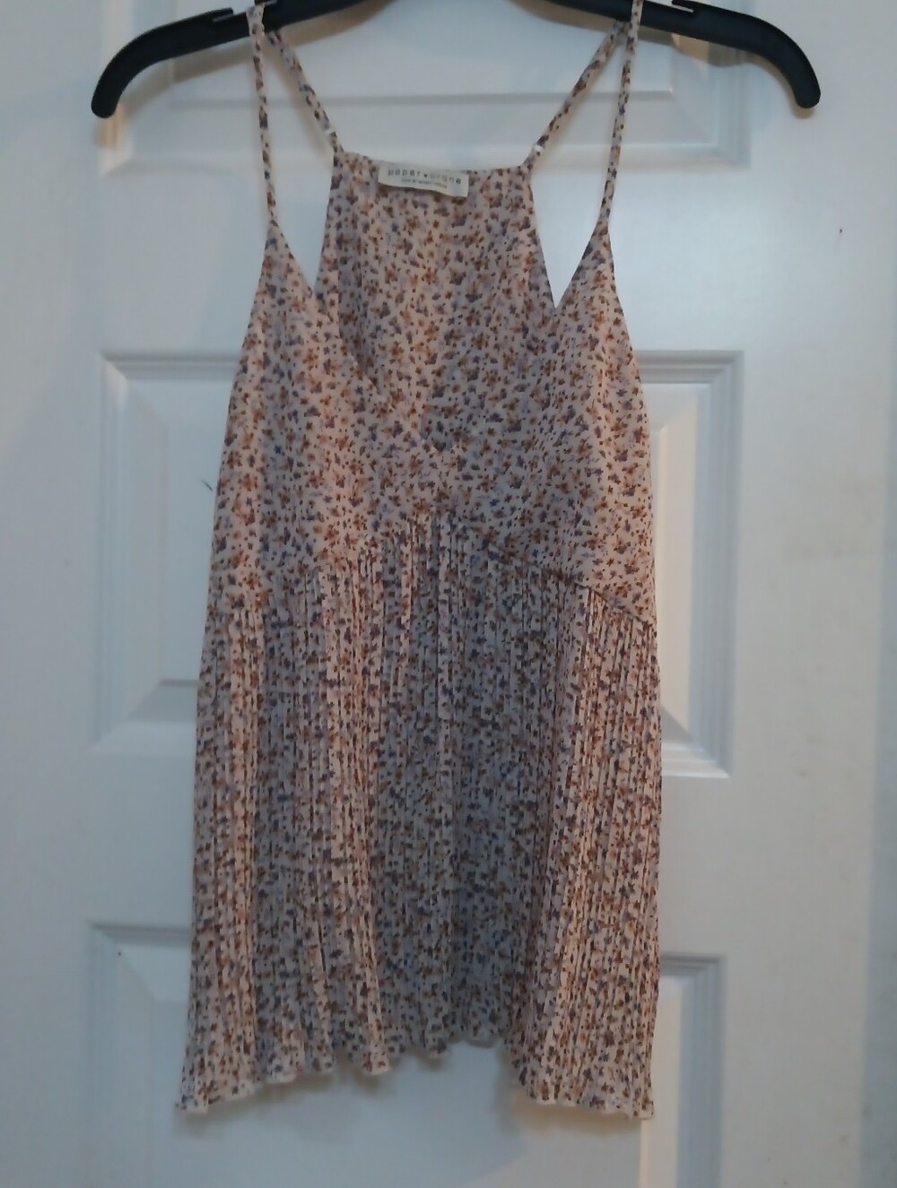 Paper Crane Light Pink Floral Pleated Cami